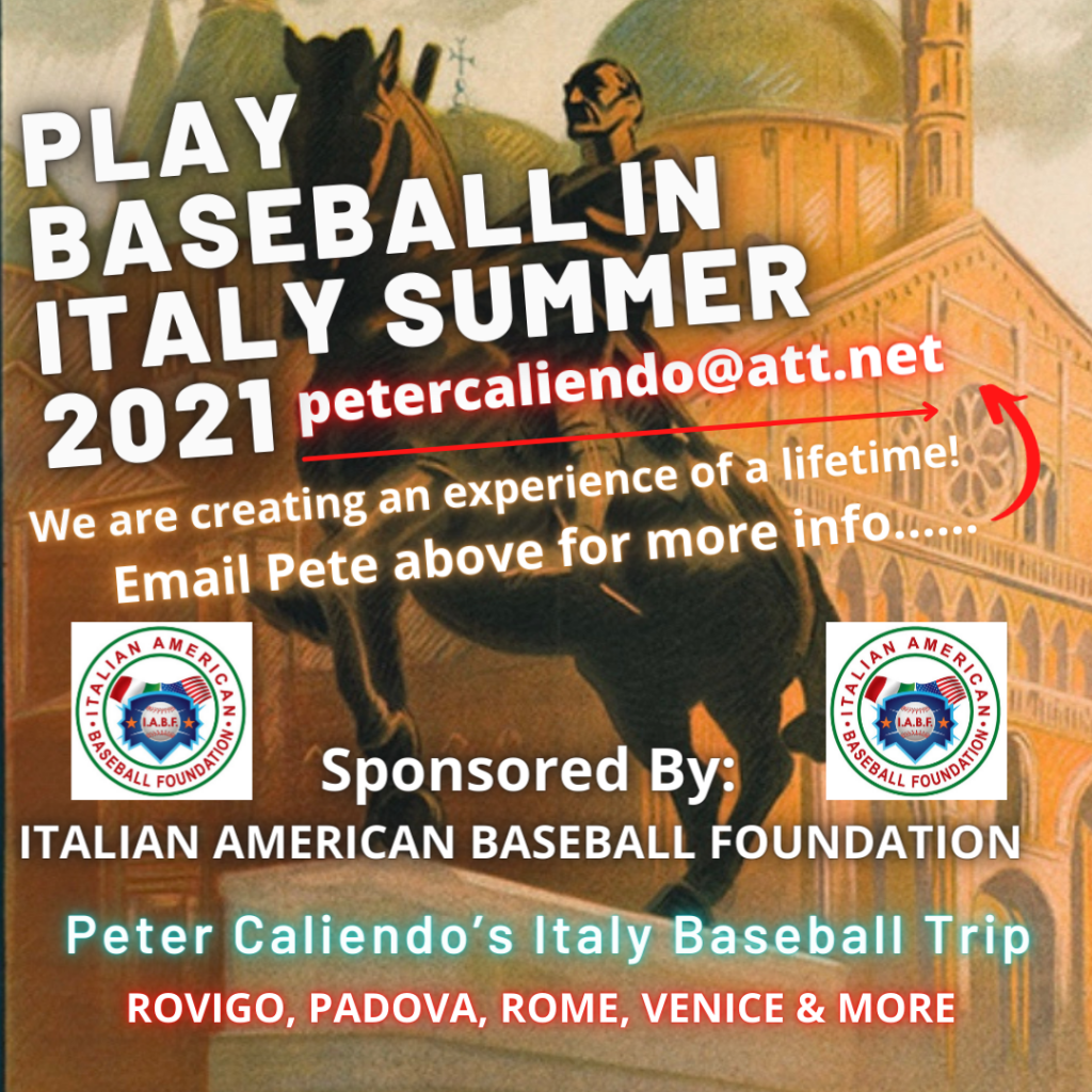 Caliendo Sports USA Baseball Team Trip to Italy 2021 - Italian American