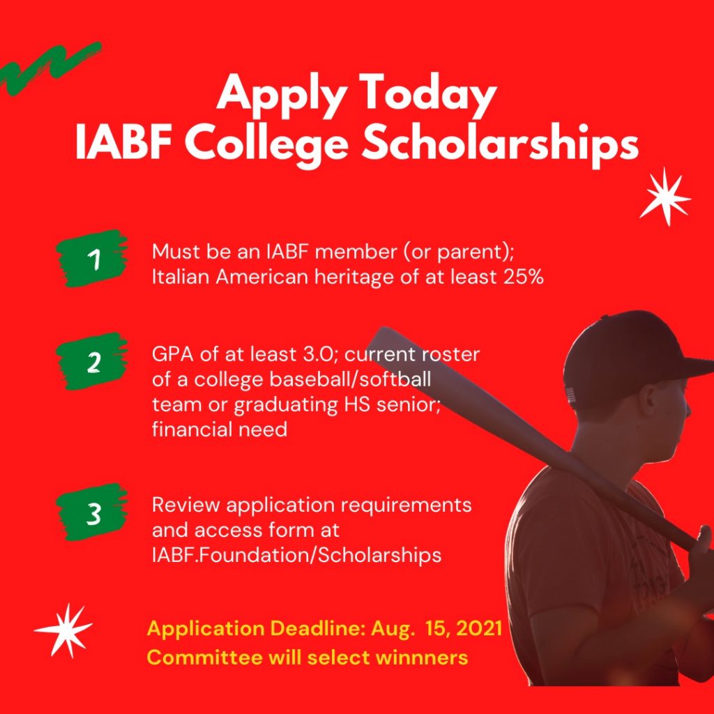 Italian American Baseball Foundation Launches College Scholarship Program