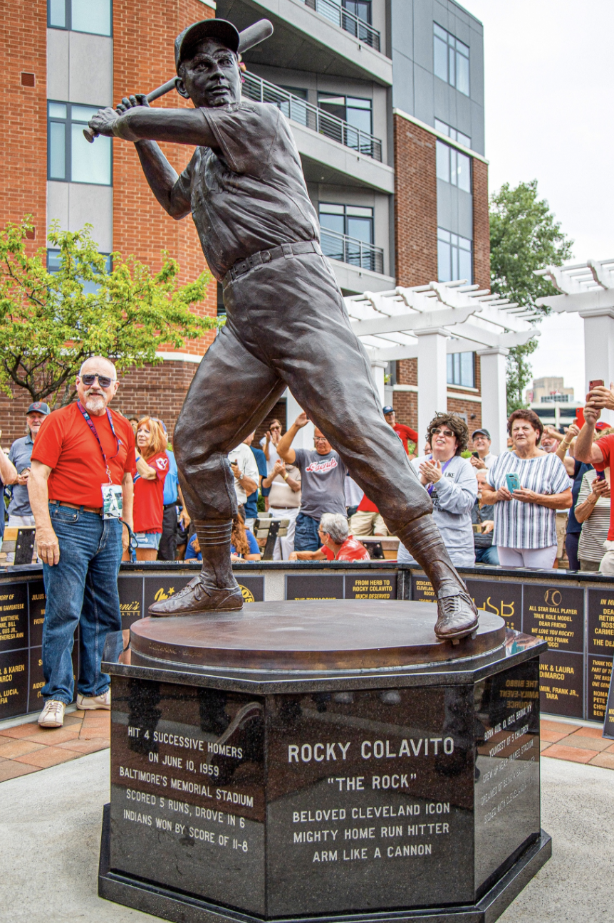 Rocky Colavito, Cleveland Indians baseball star, statue in Little Italy