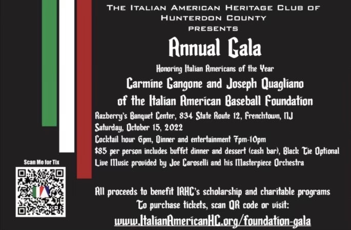 IA Heritage Club of Hunterdon County to Honor Joe Quagliano and Carmine Gangone